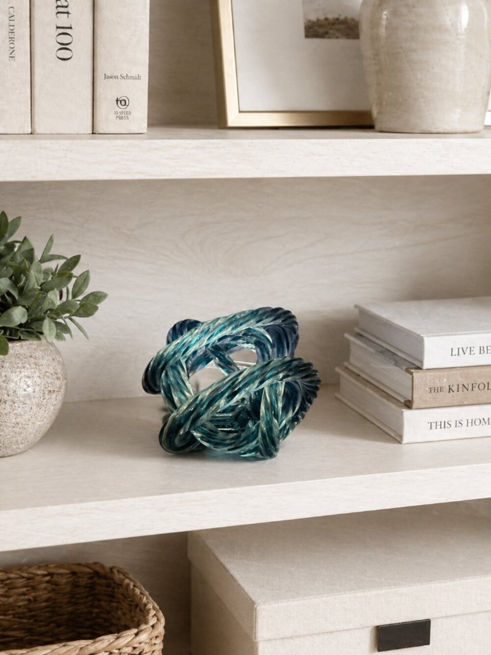 Blue Twisted Glass Rope Decor